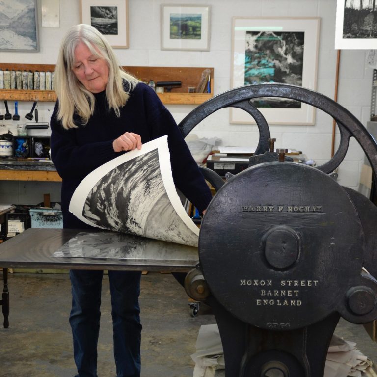 Mary Gillett Mary Gillett in her print studio