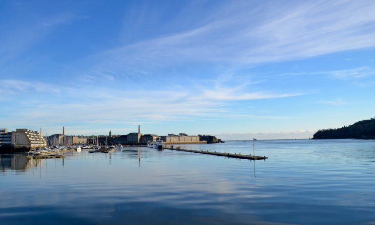 Blue skies over The Royal William Yard, Plymouth